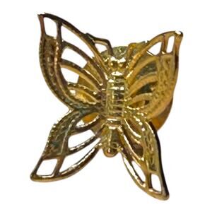 Vintage Intricate Filigree Butterfly Pin Small Secure Closure
